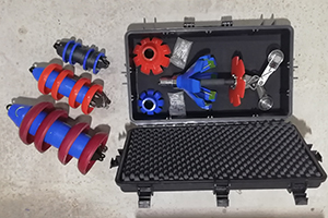 Eight-channel caliper PVM-3-8 for 8 inch disassembled with replacement sets for 4 inch and 6 inch pipelines